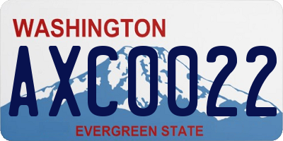 WA license plate AXC0022