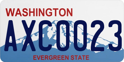 WA license plate AXC0023