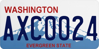 WA license plate AXC0024