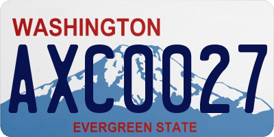 WA license plate AXC0027