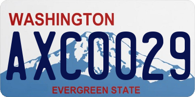 WA license plate AXC0029