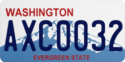 WA license plate AXC0032