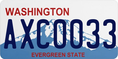 WA license plate AXC0033