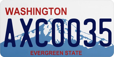 WA license plate AXC0035