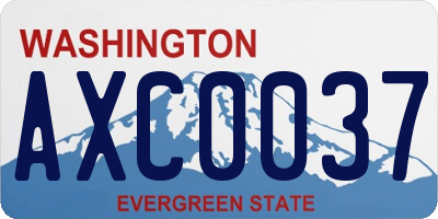 WA license plate AXC0037