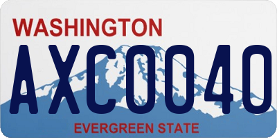 WA license plate AXC0040