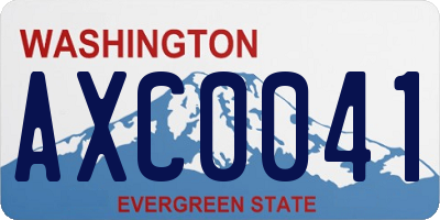 WA license plate AXC0041