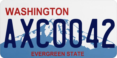 WA license plate AXC0042
