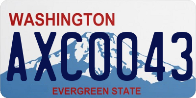 WA license plate AXC0043