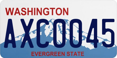 WA license plate AXC0045