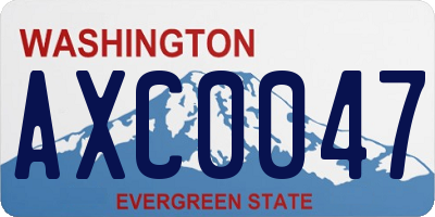 WA license plate AXC0047