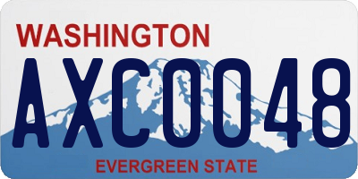 WA license plate AXC0048