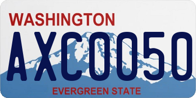 WA license plate AXC0050