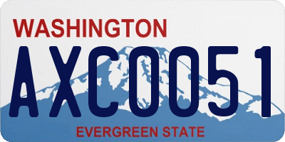 WA license plate AXC0051