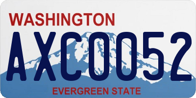 WA license plate AXC0052