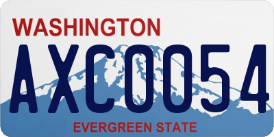WA license plate AXC0054