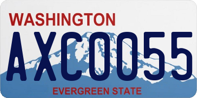 WA license plate AXC0055