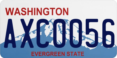 WA license plate AXC0056
