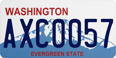 WA license plate AXC0057