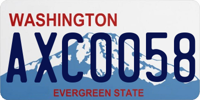 WA license plate AXC0058