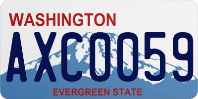 WA license plate AXC0059