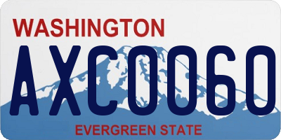 WA license plate AXC0060