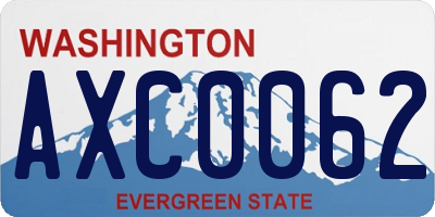 WA license plate AXC0062