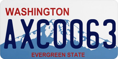 WA license plate AXC0063