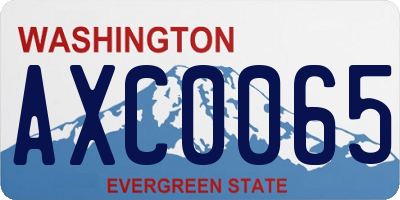 WA license plate AXC0065