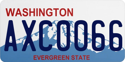 WA license plate AXC0066
