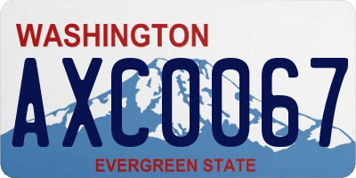 WA license plate AXC0067