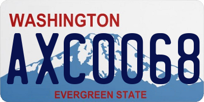 WA license plate AXC0068