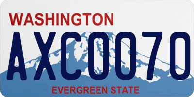 WA license plate AXC0070