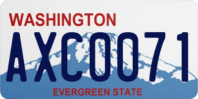 WA license plate AXC0071