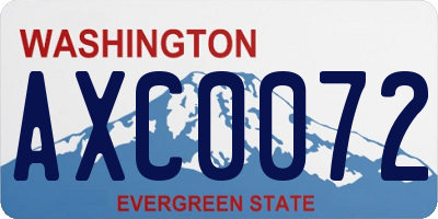 WA license plate AXC0072