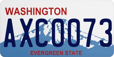 WA license plate AXC0073