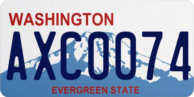 WA license plate AXC0074