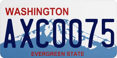 WA license plate AXC0075