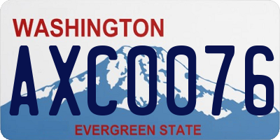 WA license plate AXC0076