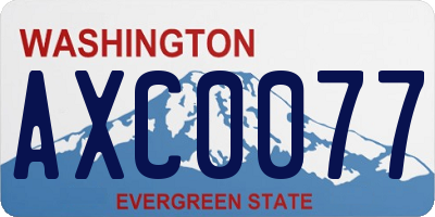 WA license plate AXC0077