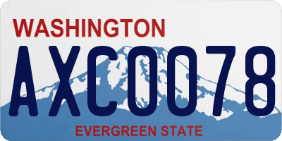 WA license plate AXC0078