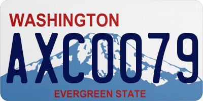 WA license plate AXC0079