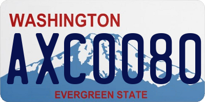 WA license plate AXC0080