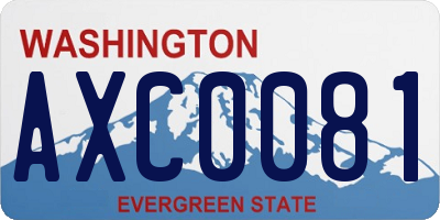 WA license plate AXC0081