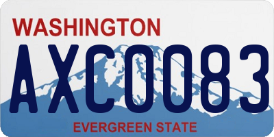 WA license plate AXC0083