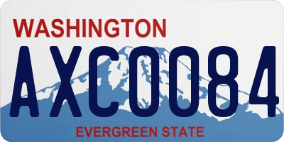 WA license plate AXC0084