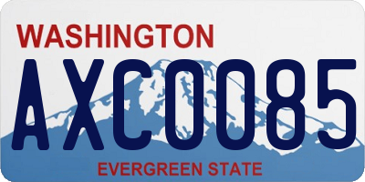 WA license plate AXC0085