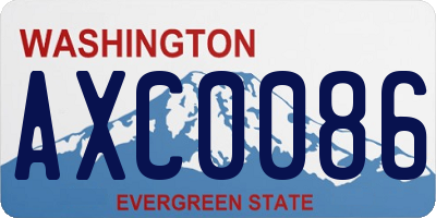 WA license plate AXC0086