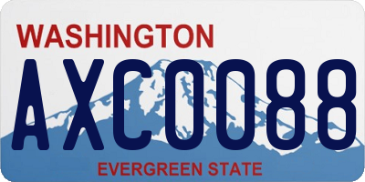 WA license plate AXC0088