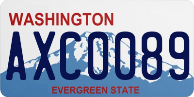 WA license plate AXC0089